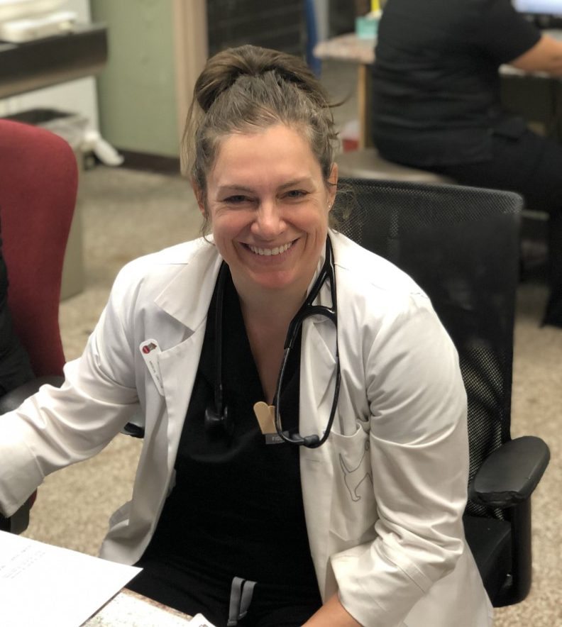 A green megaphone is on the black background