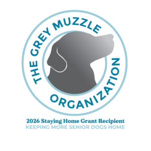The Grey Muzzle Organization logo with dog silhouette